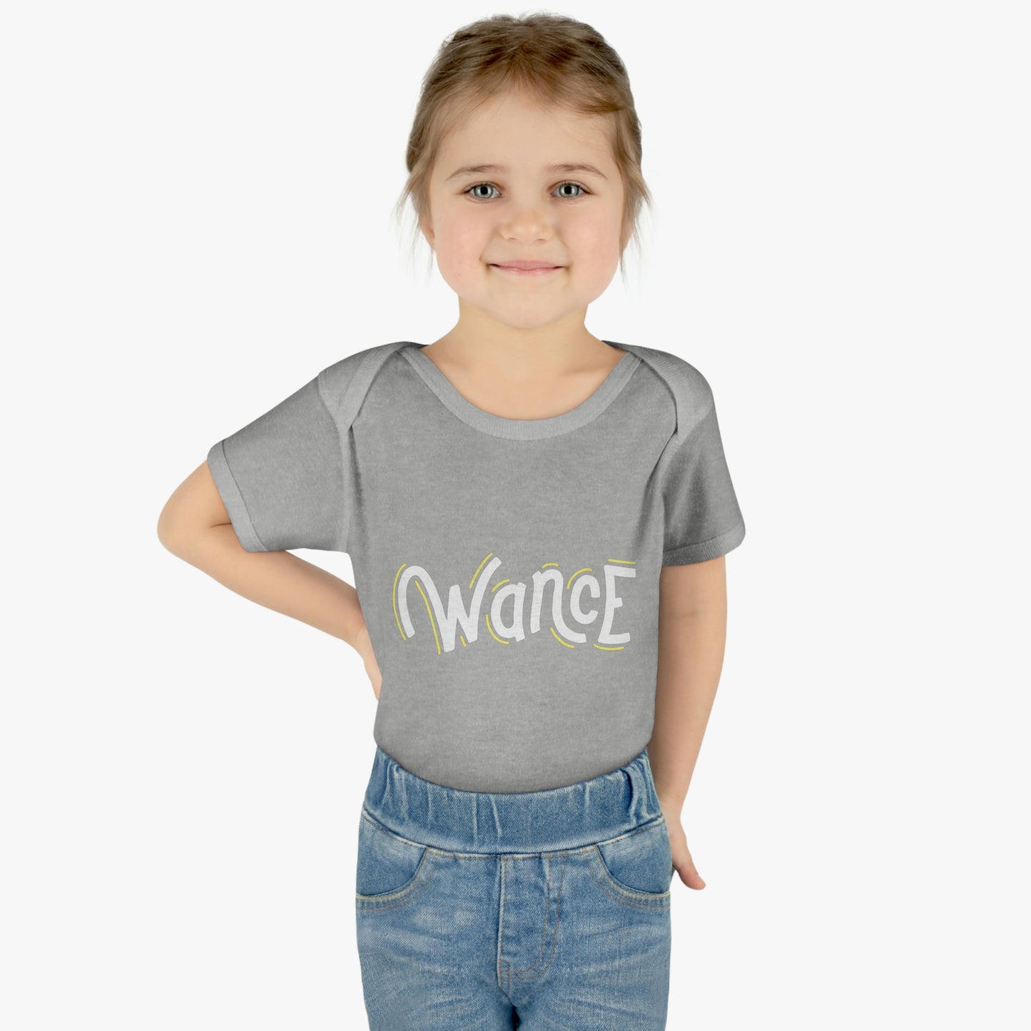 WANCE onesie (white & yellow logo)