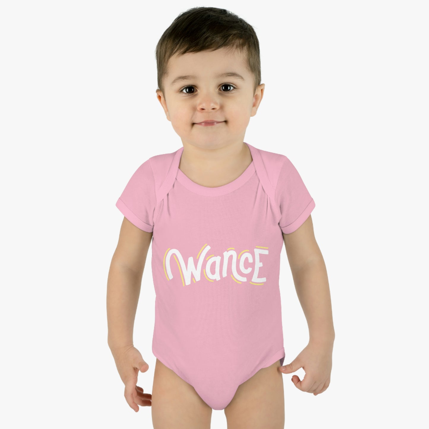 WANCE onesie (white & yellow logo)