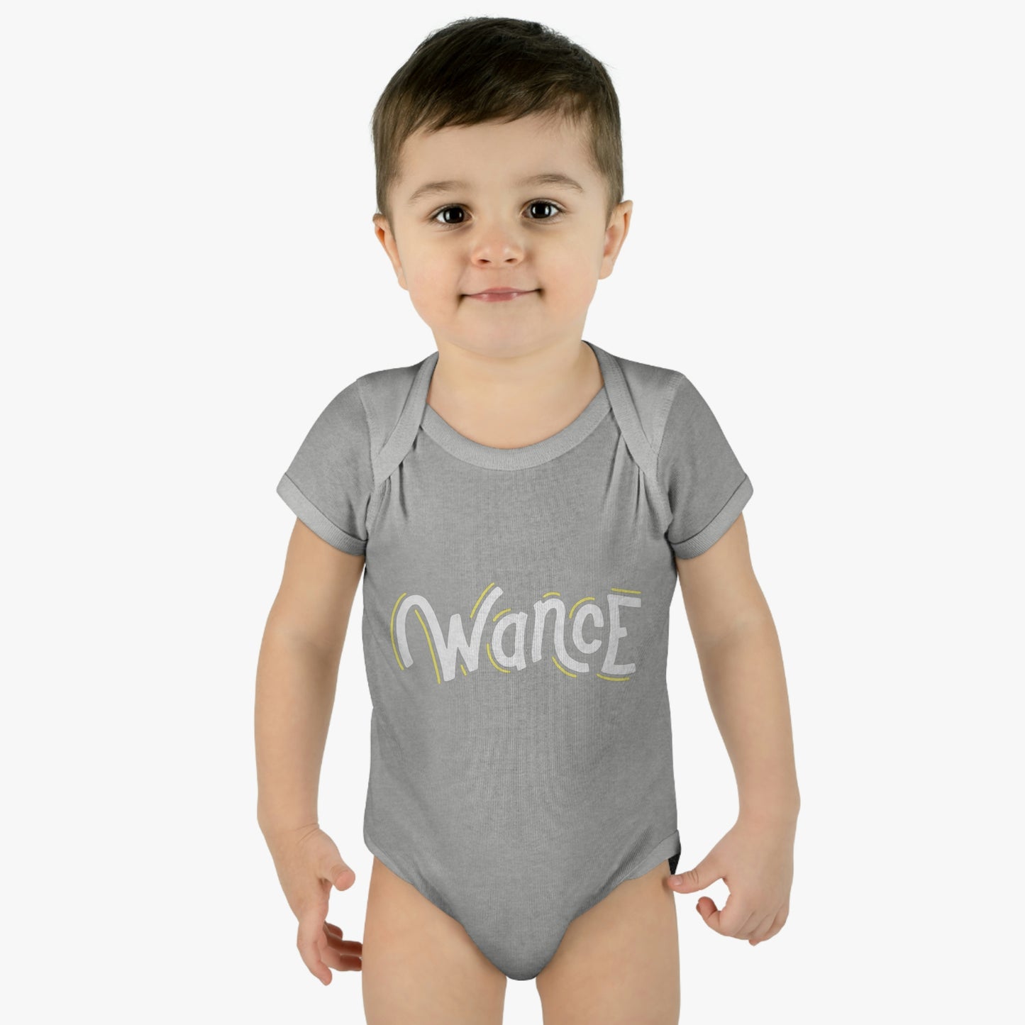 WANCE onesie (white & yellow logo)