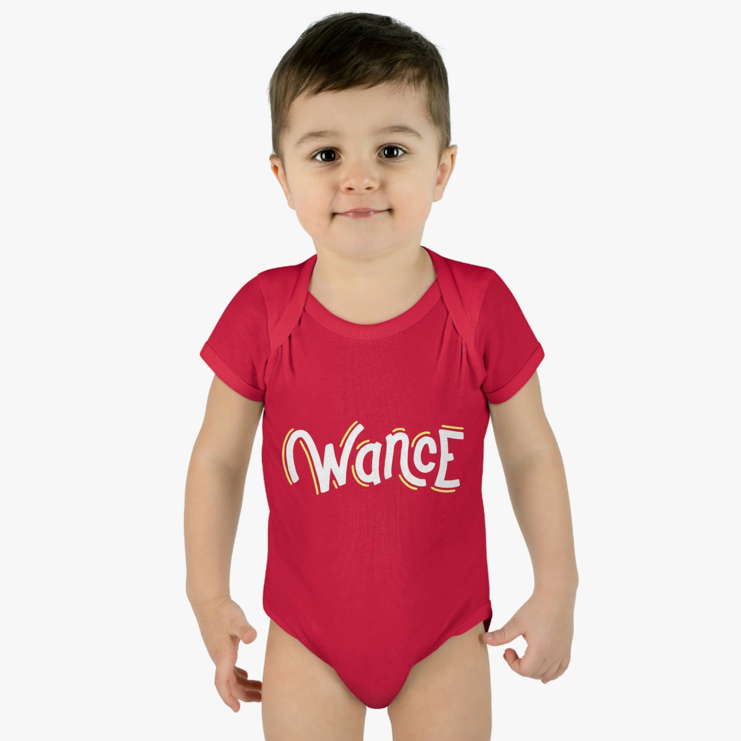WANCE onesie (white & yellow logo)