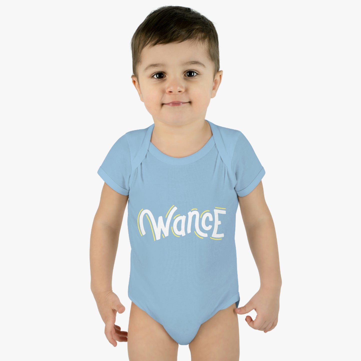 WANCE onesie (white & yellow logo)