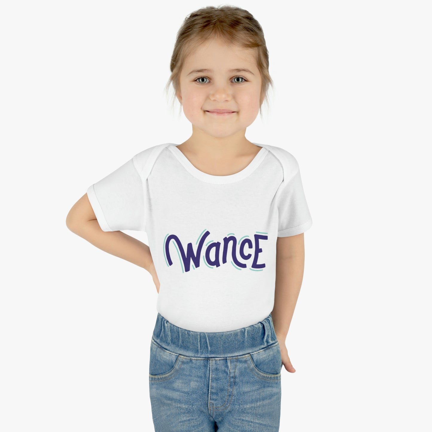 WANCE onesie (purple & teal logo)