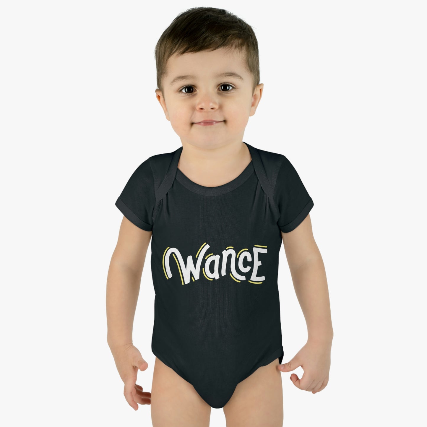 WANCE onesie (white & yellow logo)
