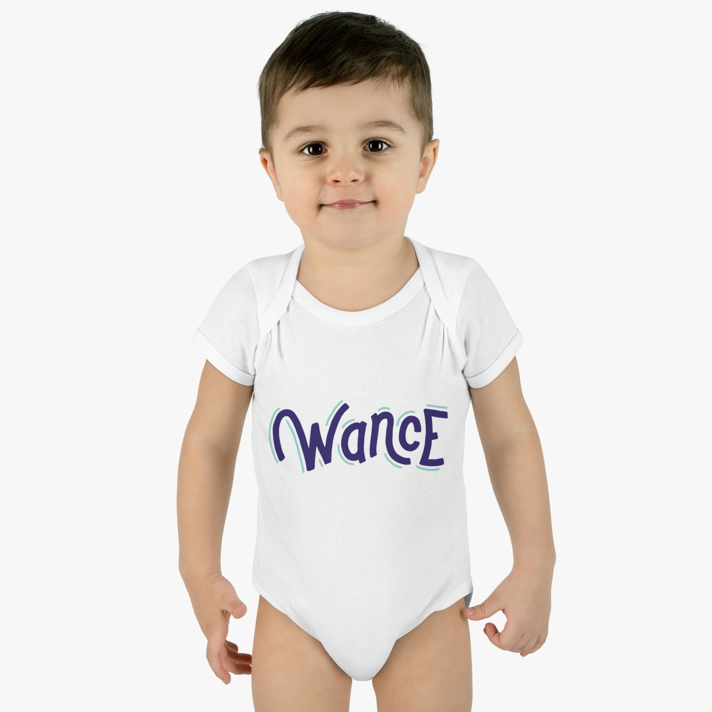 WANCE onesie (purple & teal logo)