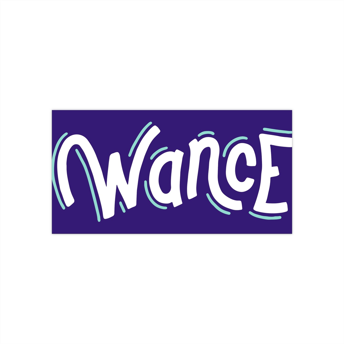 WANCE (white, teal & purple) Bumper Stickers